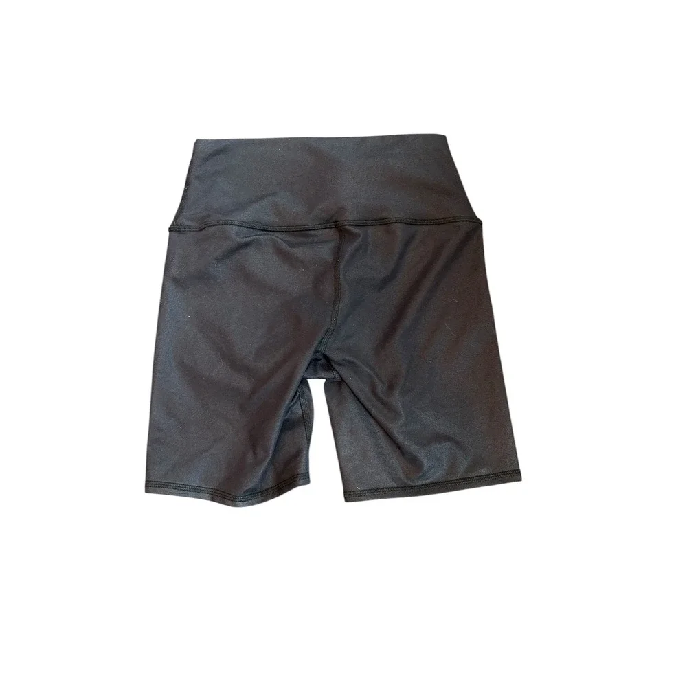 Alo Yoga High Waist Biker Shorts Lightweight Activewear Jersey Black Size Small